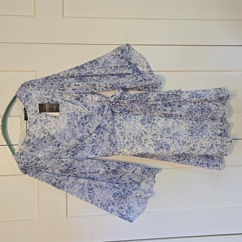 NWT Ralph Lauren Blue Floral Dress  Size 4